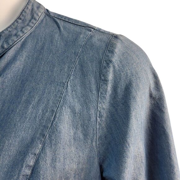 Peter Som Collective Size 14 Blue RTR Designer Tunic Dress Cotton Tiered Ruffles - Picture 9 of 16